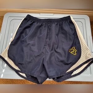 WVU West Virginia University Ladies running shorts. Size Medium 8/10.